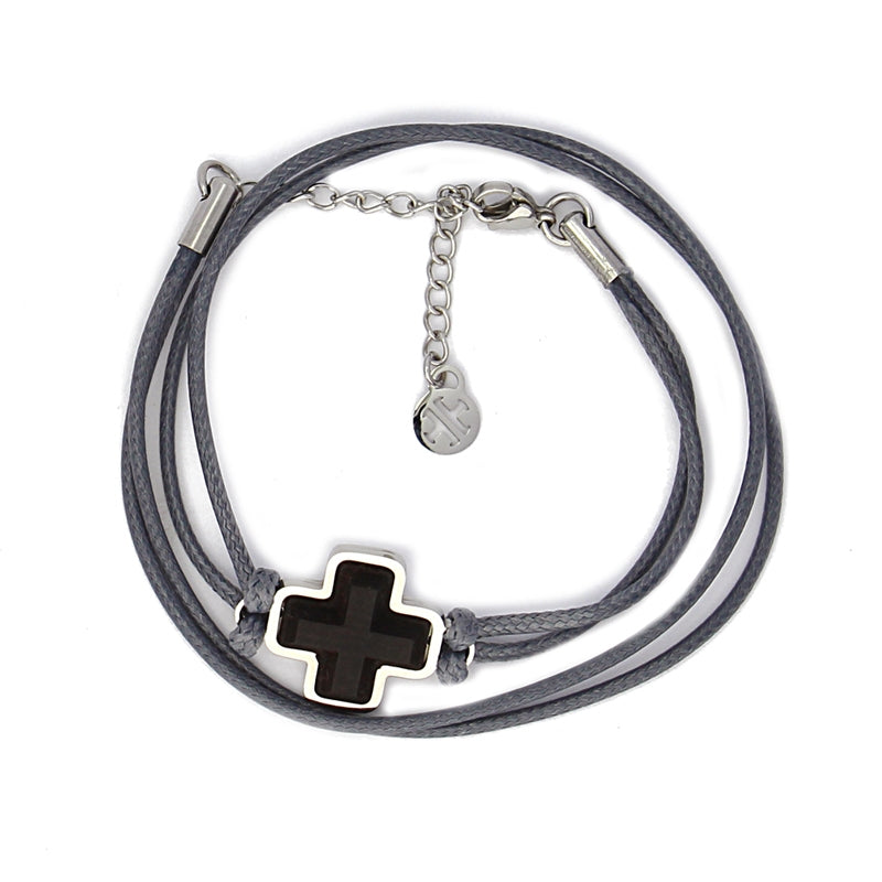 Pulsera doble vuelta cruz H197 - Anartxy