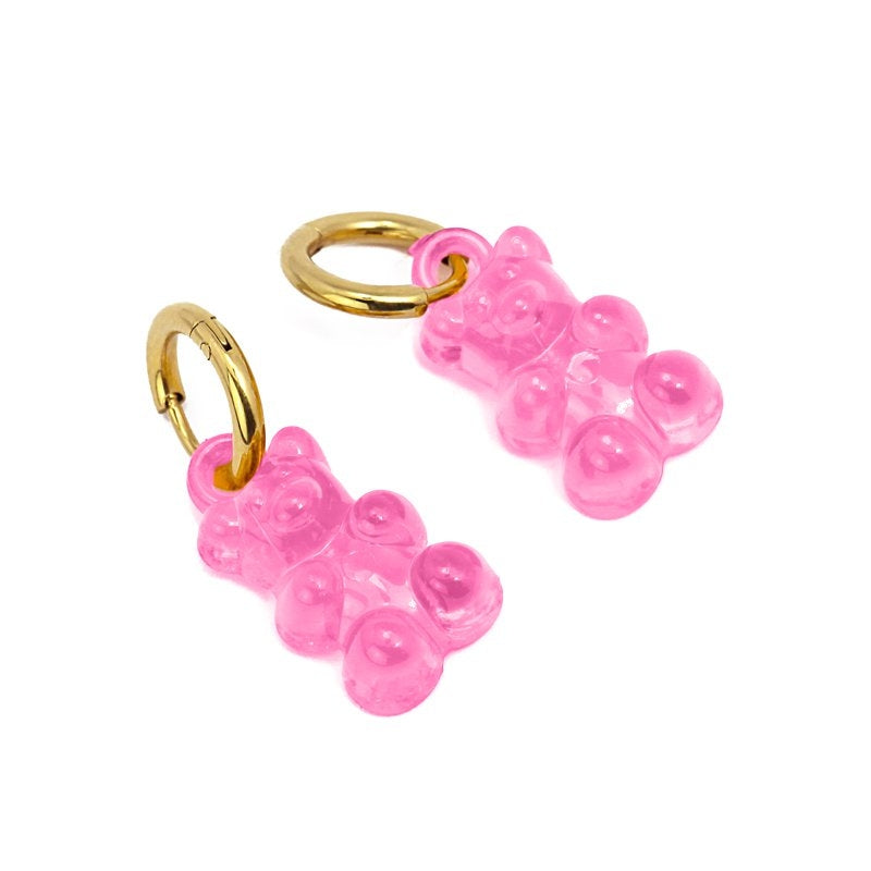 Pendientes osito fucsia 2