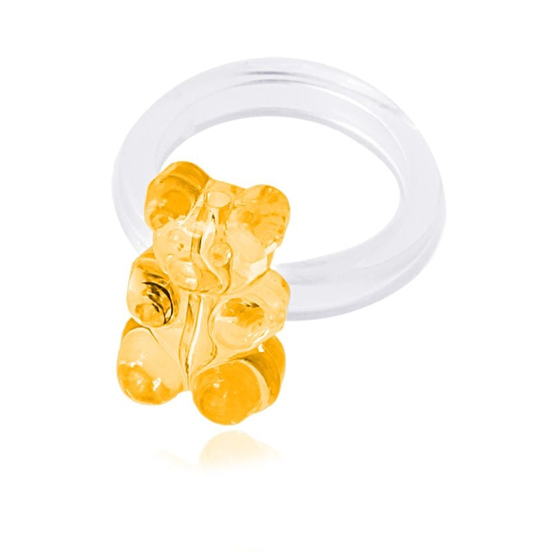 anillo plástico osito gelatina anartxy amarillo