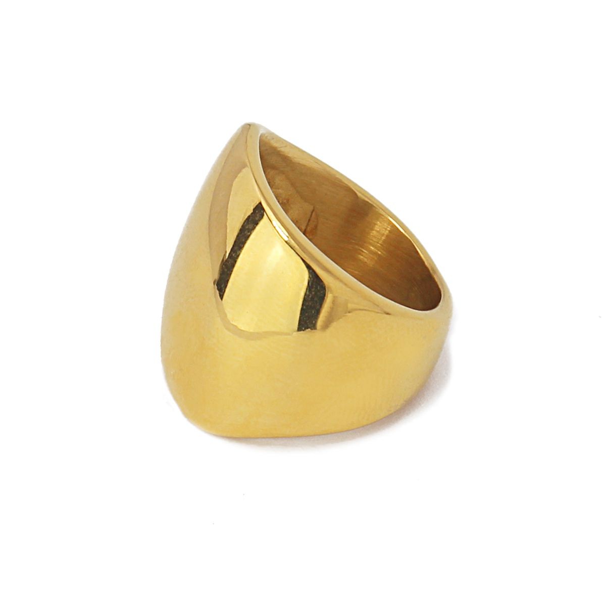 maxi anillo acero volumen dorado