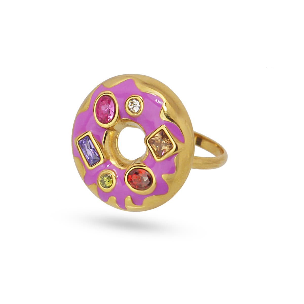 Anillo donut rosa