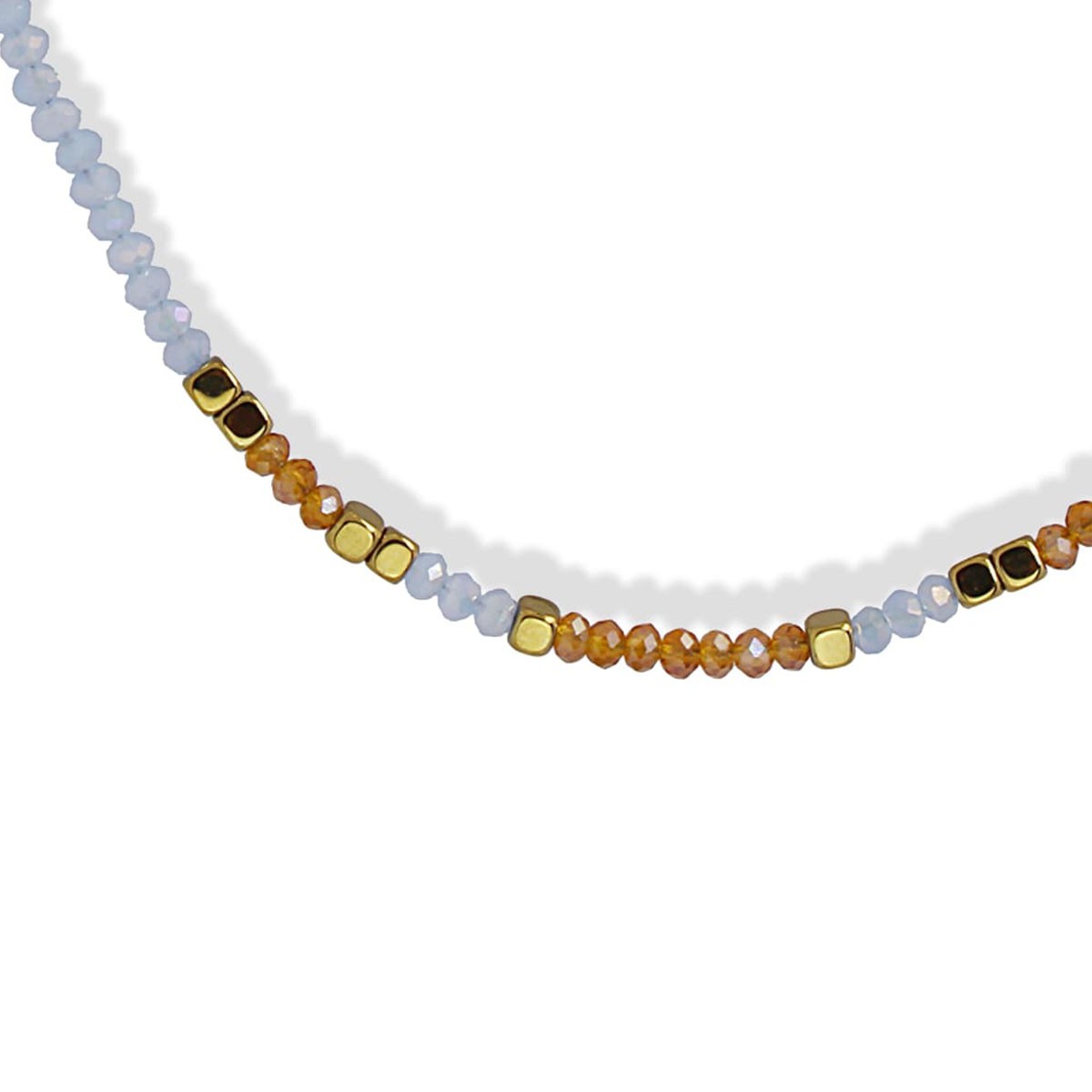 Collar corto cristal BCO460 acero dorado cuentas color combinado anartxy 11