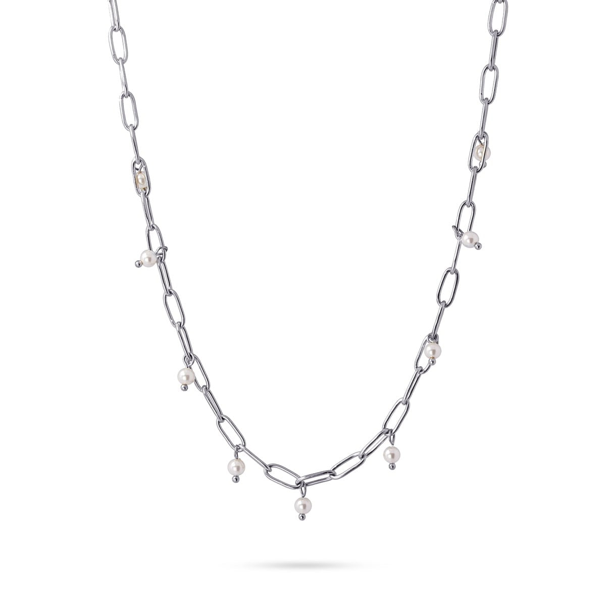 Collar perlas BCO482 anartxy plateado