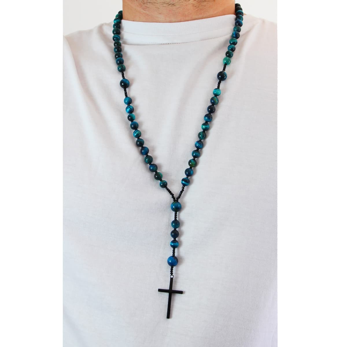 Collar rosario BCO491azu