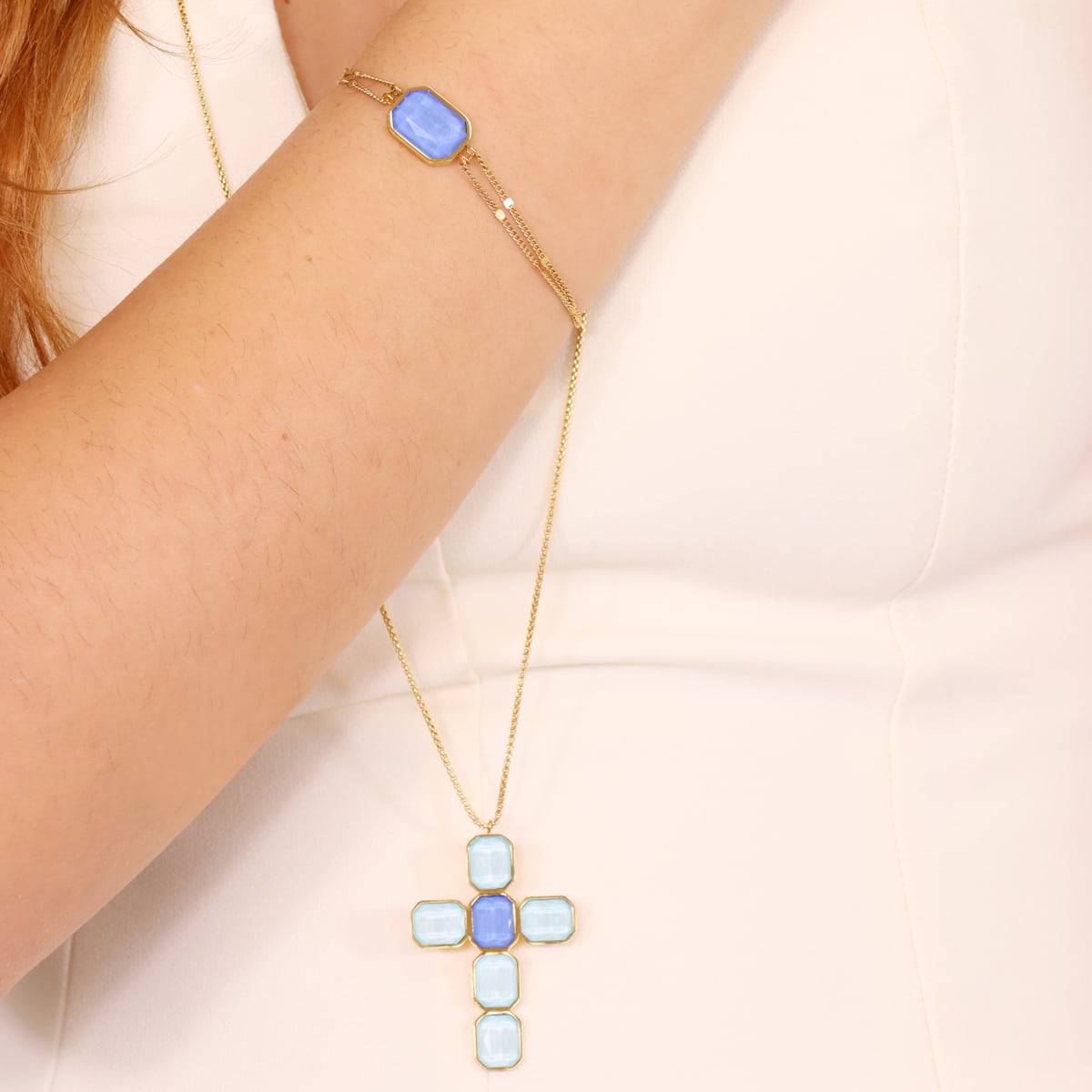 Pixels Halo Long Necklace