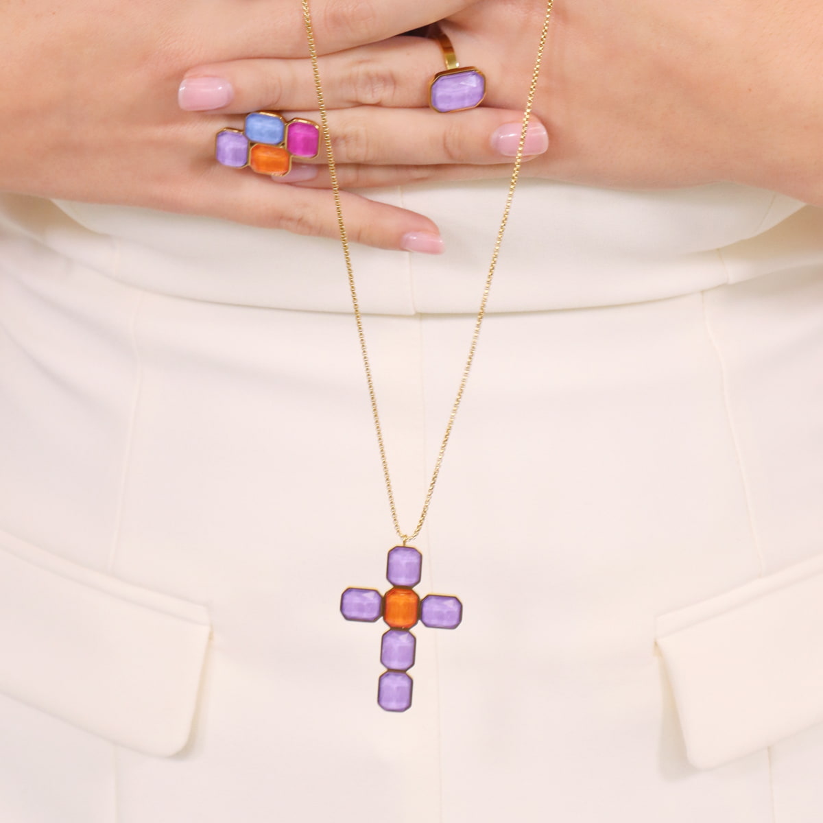 Pixels Halo Long Necklace